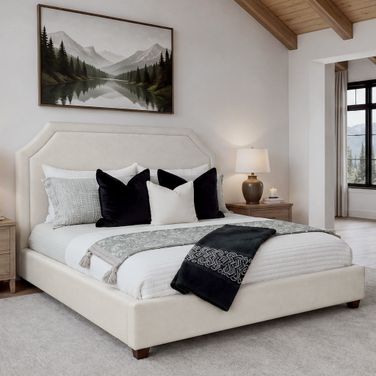 Gwen Queen Upholstered Bed In Mellow Flax