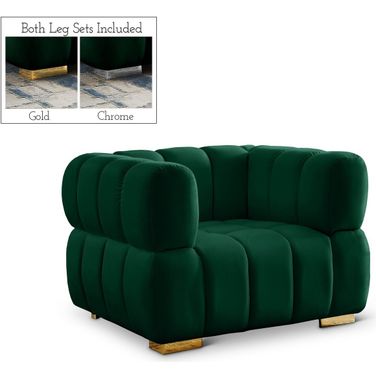 Gwen Velvet Chair In Green