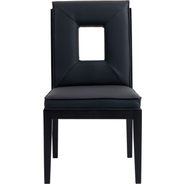 Gwendolyn Vegan Leather Dining Side Chair Set of 2 In Black