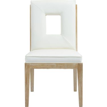 Gwendolyn Vegan Leather Dining Side Chair Set of 2 In Cream and Black
