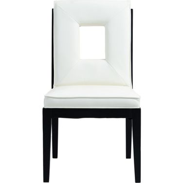 Gwendolyn Vegan Leather Dining Side Chair Set of 2 In Cream and Black