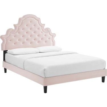 Gwyneth Tufted Performance Velvet Full Platform Bed MOD-6759-PNK