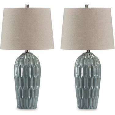 Hadbury Table Lamp Set of 2 In Teal and Blue