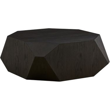 Haden Solid Wood with Oak Veneer Geometric Modern Design 39.5 Inch Coffee Table In Brown
