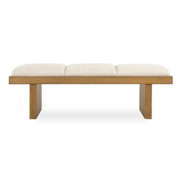 Haden Upholstery Bench In White and Brown