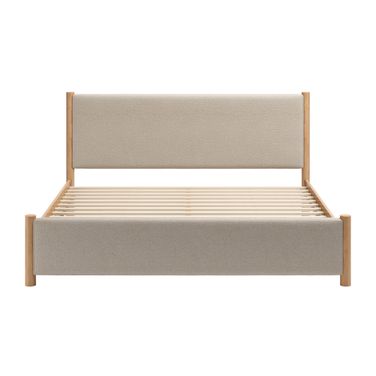 Hadi King Bed In Beige and Natural