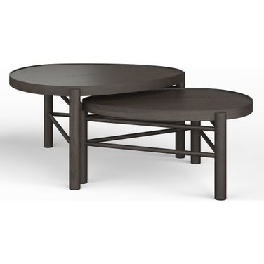 Hadleigh Shaped Nesting Cocktail Table In Coffee Bean