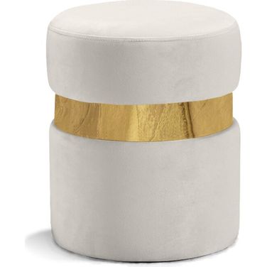 Hailey Velvet Ottoman/Stool In Cream