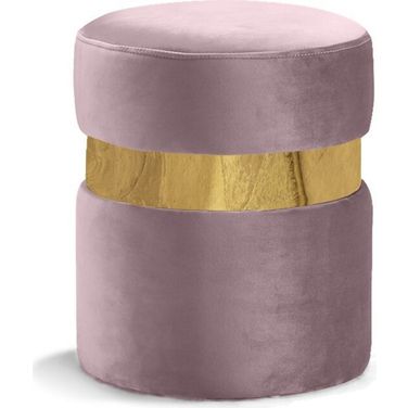 Hailey Velvet Ottoman/Stool In Pink