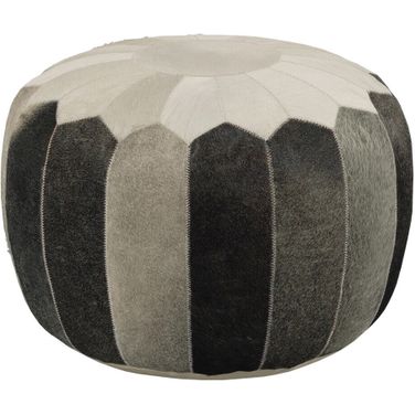 Hair On Hide Round Pouf