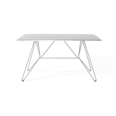 Hairpin 55 Inch Rectangular Dining Table In Matte White