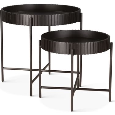 Halden Nesting Tray Tables In Matte Black