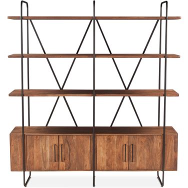 Halden Wide Bookshelf In Pecan Brown