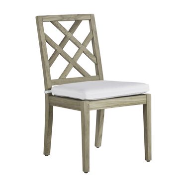 Haley Teak Side Chair In Cabana Stripe Fossil