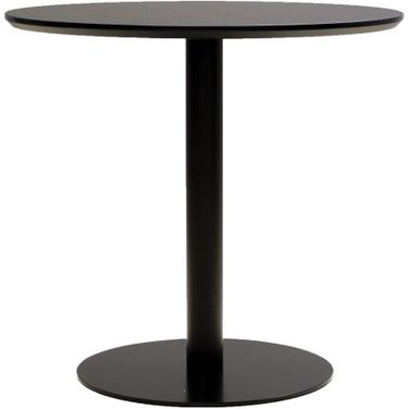 Half Pint Round Black With Black Powder Coated Pedestal Dining Table