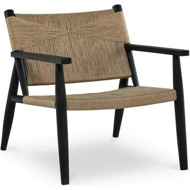 Halfmore Accent Chair In Black and Natural
