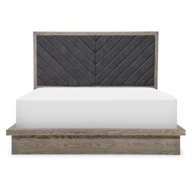 Halifax Complete King Upholstered Bed In Flax and Java