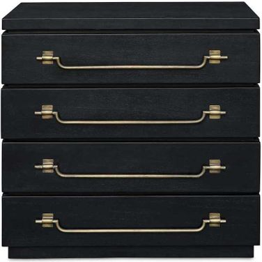 Halifax Mahogany Accent Chest In Brass and Black