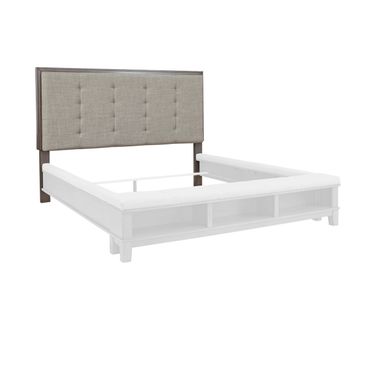 Hallanden King/California King Upholstered Panel Headboard In Grey/Taupe