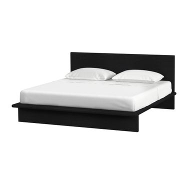 Halmstad Wood Platform King Bed In Black