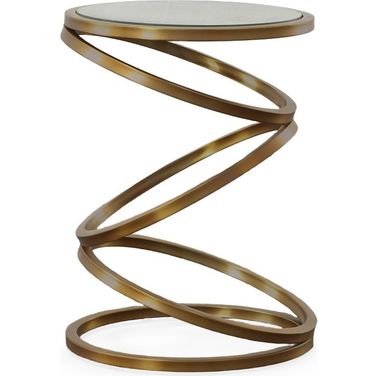Halsey Accent Table In Antique Brass