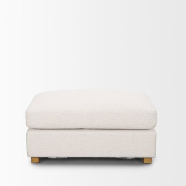 Halston Performance Fabric Small Ottoman In Cream