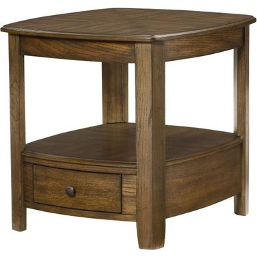 Primo Warm Medium Brown Rectangular Drawer End Table