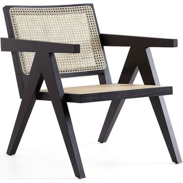Hamlet Accent Chair In Black And Natural Cane