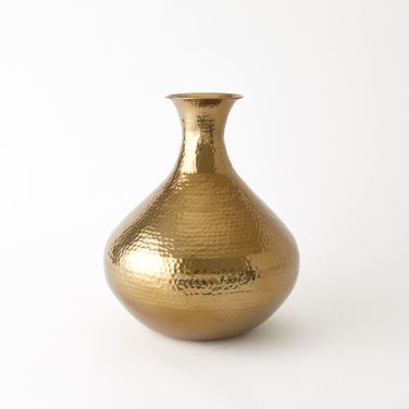Hammered Large Vase In Gold