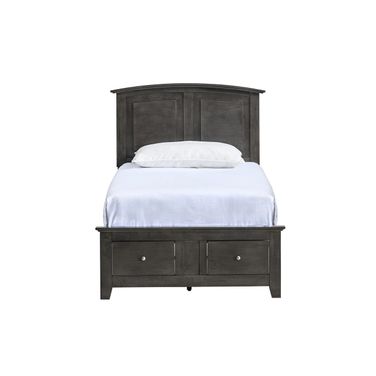 Hammond Farmhouse Storage Twin Bed in Gray