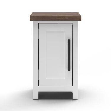 Hampton 14 Inch Chairside Table In Barnwood and White Wash