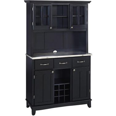 Hampton Buffet with Hutch In Black and White