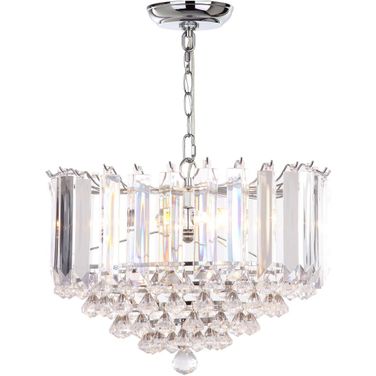 Hampton Chrome 2-Light 16.5 Inch Glass Pendant