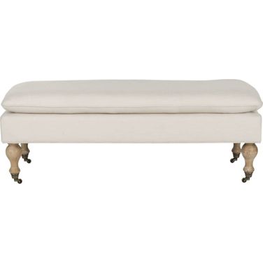 Hampton Cream and White Wash Pillowtop Bench