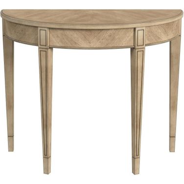 Hampton Demilune Console Table In Antique Beige