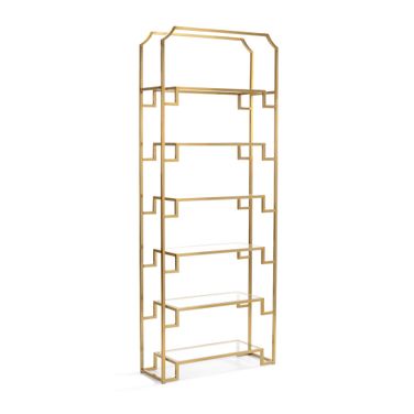 Hampton Shelf Unit Brass In Gold