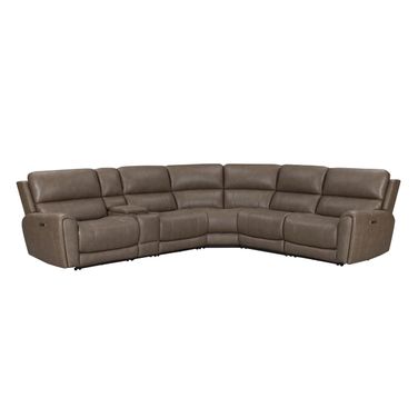 Hancock 6 Piece Zero Gravity Power Reclining Sectional with Power Adjustable Headrests In Bette Hazel