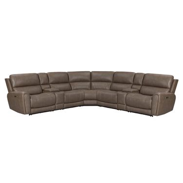 Hancock 7 Piece Zero Gravity Power Reclining Sectional with Power Adjustable Headrests In Bette Hazel