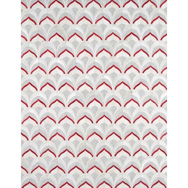 Hand-Loomed Cowhide Area Rug- 2' x 3' In Silver