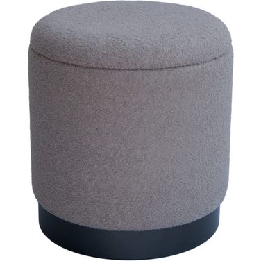 Handwoven Hephaestus Boucle Storage Ottoman In Silver