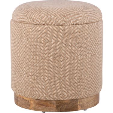 Handwoven Hesperus Diamond Storage Ottoman In Natural Jute