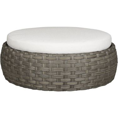 Hanley Outdoor Ottoman In Cream and Gray