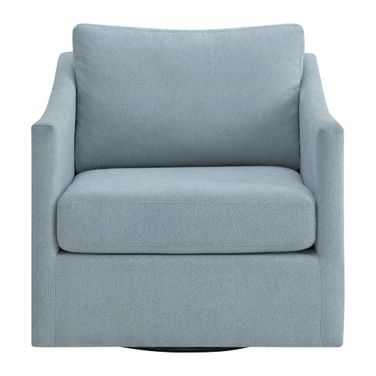 Hannah Swivel Chair In Black and Light Blue