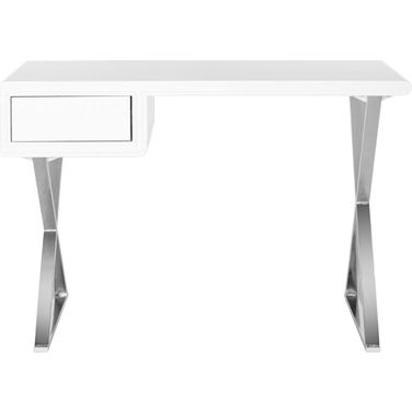 Hanover White and Chrome Desk