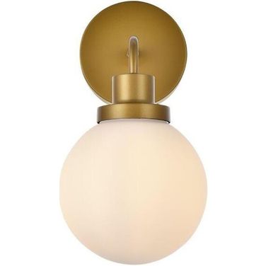 Hanson 1 Light Bath Sconce In Brass With Frosted Shade