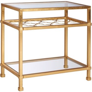 Hanzel Side Table In Gold and Glass
