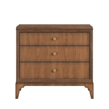 Harbor 3 Drawer Nightstand In Warm Walnut