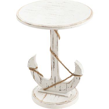 Harbor Accent Table In White and Brown