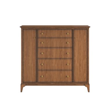Harbor Door-Drawer Chest In Warm Walnut