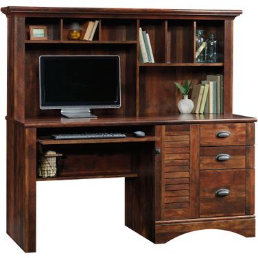 Harbor View Computer Desk With Hutch In Curado Cherry